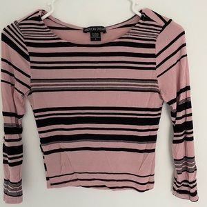 American dream pink and black striped shirt
